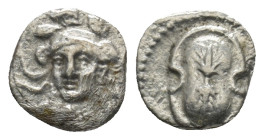 CILICIA,Tarsos. Period of Alexander III (333-323 BC) AR Obol (9mm, 0.7 g) Draped bust of Athena facing slightly left, wearing triple-crested helmet an...