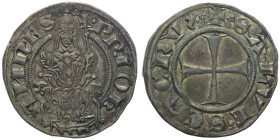 Giovanni XXII 1316-1334 
Grosso, Macerata, AG 2.18 g.
Ref : MIR 185 (R2) , Munt 1, Berman 170
Conservation : TTB-SUP. Rare