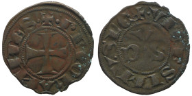 Giovanni XXII 1316-1334 
Picciolo, Macerata, Mi 0.52 g.
Ref : MIR 187 (R) , Munt 3, Berman 172
Conservation : TTB-SUP. Rare