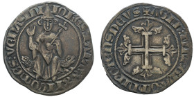 Giovanni XXII 1316-1334 
Grosso, Pont-de-Sorgues, AG 3.75g.
Ref : MIR 190 (R2) , Munt 7, Berman 176
Conservation : TTB. Rare