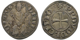 Benedetto XII 1334-1342 
Grosso, Macerata, AG 1.52 g.
Ref : MIR 193 (R2) , Munt 1, Berman 178
Conservation : TB-TTB. Très Rare