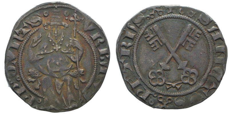 Urbano V 1362-1370 (Guglielmo Grimoard)
grosso, Avignone, AG 3.00 g.
Ref : MIR 2...