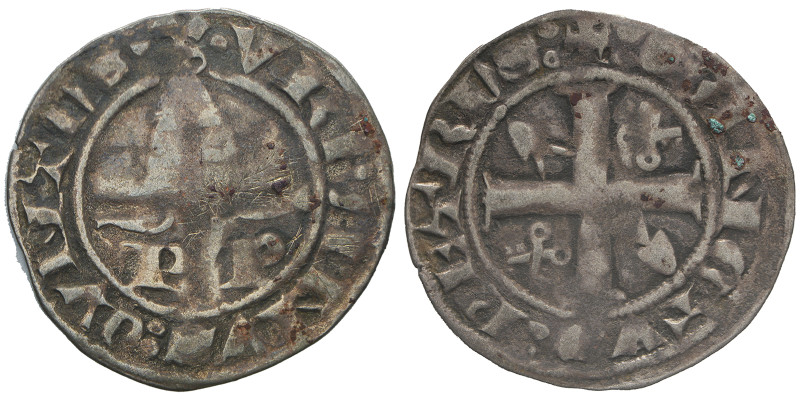 Urbano V 1362-1370
Quarto di Grosso (sesino), Avignone, AG 1.21 g.
Ref : MIR 217...