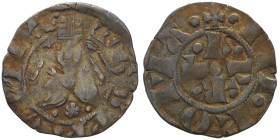 Gregorio XI 1370-1378
Bolognino Romano, AG 1.23 g.
Avers: (rosa) GG PP VND (rosa) busto mitrato di fronte, la rosa poggia sulla mitra, in basso stella...