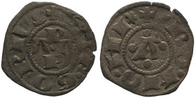 Gregorio XI 1370-1378
Denaro o Picciolo, Bologna, Mi 0.34 g.
Ref : MIR 232 (R2), Munt 18, Berman 210
Conservation : TTB/SUP. Rarissime dans cet état