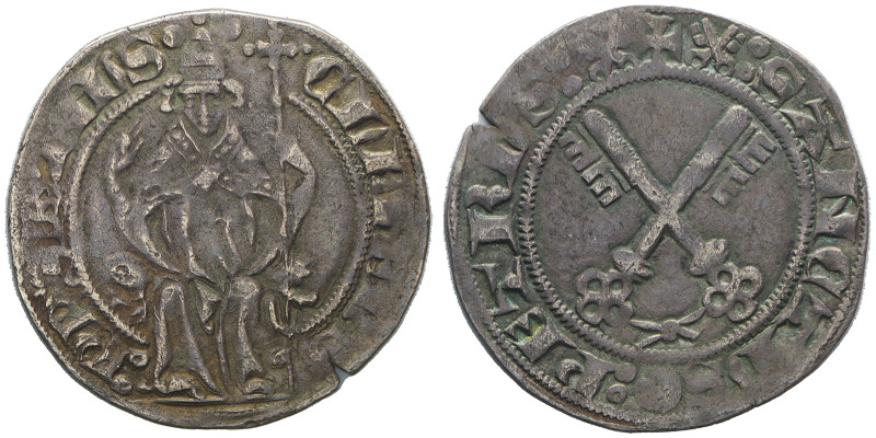 Clemente VII 1378-1394
Grosso da 24 Denari, Avignone, AG 2.54 g.
Ref : MIR 241/2...