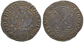 Giovanni XXIII 1410-1419 ( Baldassarre Cossa, antipapa, deposto il 29 maggio 1415) 
Grosso, Roma, AG 2.53 g. 
Ref : MIR 267/1 (R2), Munt. 1, Berman 25...