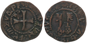 Martino V 1417-1431
Denaro piccolo, imitazione o falso d'epoca, AG 0.74 g.
Ref : -
Conservation : TTB.