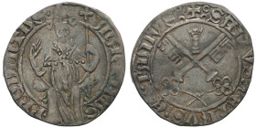 Martino V 1417-1431
Grosso, Avignone, AG 2.03 g.
Ref : MIR 285 (R2), Munt. 32 
Conservation : TTB. Rare