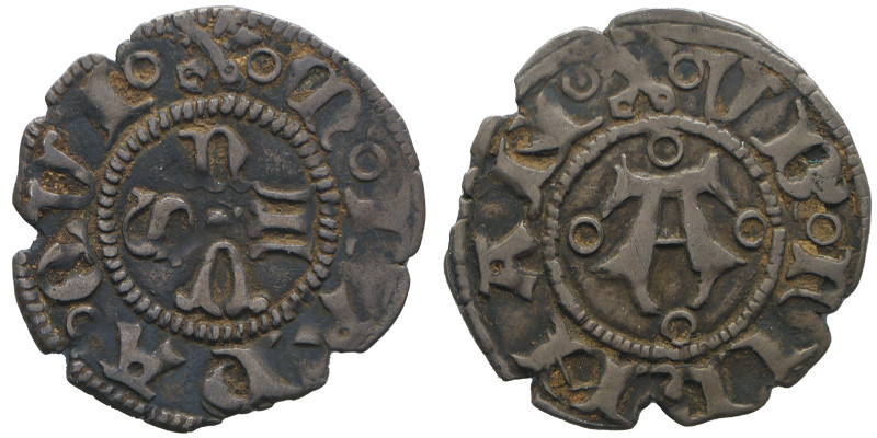 Martino V 1417-1431 
Bolognino, Fermo, emissione tra 1428 e 1432, AG 0.92g.
Aver...