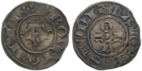 Martino V 1417-1431
Bolognino d'argento, Bologna, Mi 1.13 g.
Ref : MIR 297/3, Munt 4, Berman 294
Conservation : TTB-SUP