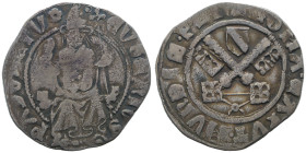 Eugenio IV 1431-1447
Grosso, AG 3.58 g.
Ref : MIR 305/5 (R2), Munt 13, Berman 303
Conservation : TB+ Très Rare