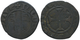 Nicolò V 1447-1455.
Denaro piccolo (Petit denier), Avignone, Mi 0.59 g.
Ref : MIR 340/1, Munt 25, Berman 346
Conservation : TB, Rare