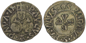 Paolo II 1464-1471 
Bolognino romano, AG 0.50 g.
Ref : MIR 414/3, Munt. 36, Berman 411
Conservation : TTB