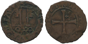 Innocenzo VIII 1484-1492 
Denaro piccolo (Petit denier), Avignone, Mi 0.58 g. 
Ref : MIR 502/1 (R), Munt 27, Berman 520 
Conservation : TB+, Rare