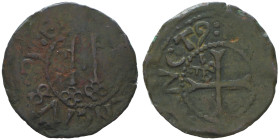Innocenzo VIII 1484-1492
Denaro piccolo (Petit denier), Avignone, Mi 0.78 g.
Ref : MIR 502/1, Munt 27, Berman 520 
Conservation : TB Rare