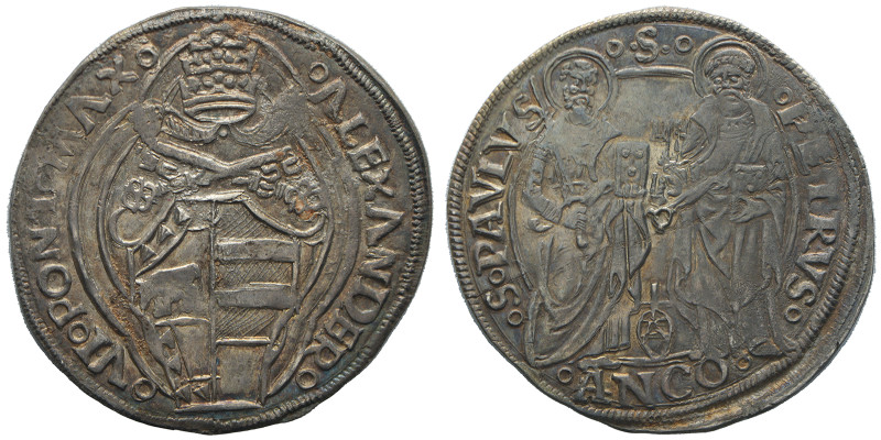 Alessandro VI 1492-1503
Grosso, Ancona, AG 3.14 g.
Ref : MIR 526 (R2), Munt 22, ...