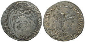 Giulio II 1503-1513
Giulio, Ancona, AG 3.86 g.
Ref : MIR 600/3, Munt. 62, Berman 591
Conservation : pr.Superbe et rare