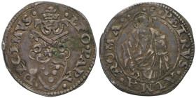 Leone X 1513-1521
Quarto di Giulio, Roma, AG 0.91 g.
Ref : MIR 635/4 (R3), Berman 650
Conservation : TTB. Rarissime