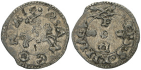 Monetazione Anonima
Bolognino Marchigiano, Ancona, AG 0.41 g.
Ref : MIR 734/2, Munt 29, Berman 756
Conservation : TTB