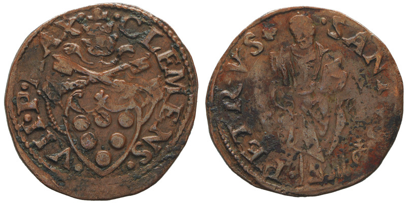 Clemente VII 1523-1534
Quattrino, Roma, Cu 1.41 g.
Ref : MIR 805/2(R2), Munt 74,...