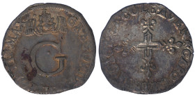 Gregorio XIII 1572-1585
Da 6 Bianchi (pinatelle), Avignone, Mi 4.27 g.
Ref : MIR 1240 (R), Munt 341, Berm 1295
Conservation : presque TTB