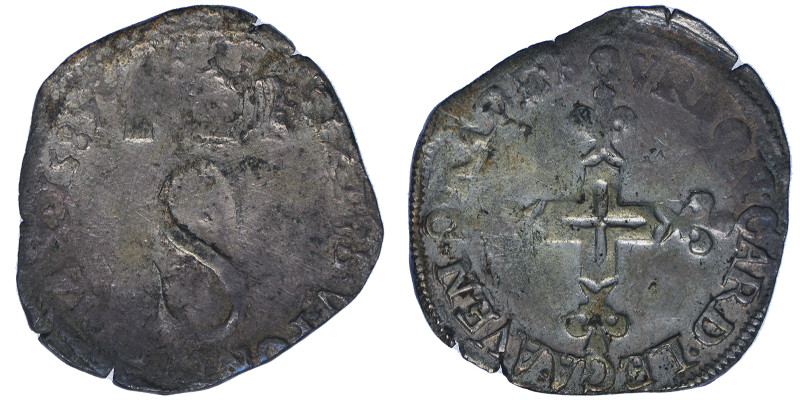Sisto V 1585-1590
Da 6 Bianchi (pinatelle), Avignone, 1587, Mi 3.56 g.
Ref : MIR...