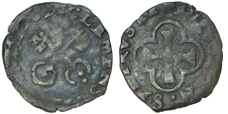 Clemente VIII 1592-1605
Patard o patac, Avignone, 160Z, Mi 0.68 g.
Ref : MIR 149...