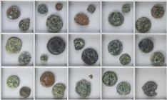 Lote 30 monedas. AE. Diferentes valores y cecas. Incluye 1/8 de Calco, cuadrantes, Semis y As. Irippo, Corduba, Carteia, Iptuci, Ilipense, Obulco, Ebu...