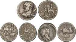 Lote 3 monedas Denario. AEMILIA, QUINCTIA, TITIA. AR. A EXAMINAR. FFC-119 sim, 1085, 1142. MBC- a MBC.