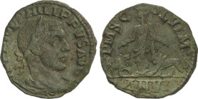 AE 27. 244-249 d.C. FILIPO I. VIMINACIUM. MOESIA SUPERIOR. Anv.: IMP. IVL. PHILIPPVS AVG. Cabeza laureada a derecha. Rev.: P. M. S. COL. VIM. AN. VI. ...