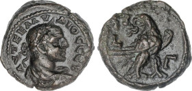 Tetradracma. 268-270 d.C. CLAUDIO II GÓTICO. ALEJANDRÍA. Anv.: Cabeza laureada a derecha, alrededor leyenda. Rev.: Águila a derecha mirando atrás, L-L...