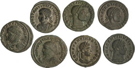 Lote 7 monedas Follis 19mm. 337-340 d.C. CONSTANTINO II. AE. A EXAMINAR. MBC a EBC.