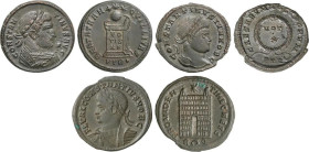 Lote 3 monedas Follis. CONSTANTINO I y CONSTANTINO II (2). AE. Contiene un Constantino I Treveri RIC-342, Constantino II Roma RIC-290 y Constantino II...
