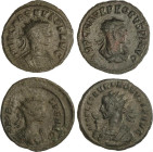 Lote 9 monedas Pequeños Bronces. MAXIMINO (2), VALENTE(2), VALENTINIANO, PROBO (4). AE. A EXAMINAR. MBC- a MBC+.