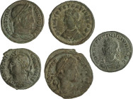 Lote 10 monedas Pequeños Bronces. CLAUDIO, CONSTANCIO II, CONSTANTINO II…. AE. A EXAMINAR. MBC- a MBC+.