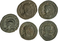Lote 10 monedas Pequeños Bronces. CLAUDIO, CONSTANTE, CONSTANTINO II, LICINIO, LICINIO II, VOLUSIANO. AE. A EXAMINAR. MBC- a MBC+.