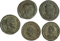 Lote 10 monedas Pequeños Bronces. CONSTANCIO II, CONSTANTINO, CONSTANTINO II. AE. A EXAMINAR. MBC- a MBC+.