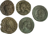 Lote 10 monedas Pequeños Bronces. CLAUDIO, CONSTANTINO II, DIOCLECIANO, URBS ROMA. AE. A EXAMINAR. MBC- a EBC-.