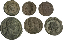 Lote 12 monedas Pequeños Bronces. VARIOS EMPERADORES. AE. A EXAMINAR. BC a MBC+.