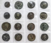 Lote 35 monedas Pequeños Bronces a Sestercio. VARIOS EMPERADORES. AE. Todas diferentes. IMPRESCINDIBLE EXAMINAR. RC a MBC-.