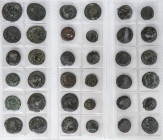 Lote 36 monedas Pequeños Bronces. VARIOS EMPERADORES. AE. Gran mayoría bajo imperio. IMPRESCINDIBLE EXAMINAR. BC+ a MBC+.