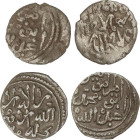 Lote 2 monedas Dirham redondo. ABU MUHAMMAD ABDALLAH AL-GHALIB. AR. ESCASAS. A-557; Brethes-1439. MBC+.