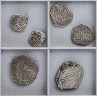 Lote 6 monedas 1, 2 (3), 4 Reales (2). VARIAS CECAS. A EXAMINAR. BC+ a MBC-.