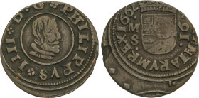 16 Maravedís. 1662. MADRID. S. 4,89 grs. AE. Acuñación algo descentrada. AC-468. MBC.