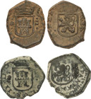Lote 2 monedas 2 Maravedis. 1684 y 1685/4. CORUÑA. AC-54/55. MBC+ y MBC-.