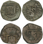 Lote 2 monedas 2 Maravedis. 1680 Y 1684/1. GRANADA. AC-65, 67. BC- y MBC.