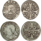 Lote 2 monedas Croat. 1675 y 1693. BARCELONA. La de 1675 CAROL. A EXAMINAR. AC-205 y 211. BC+ a MBC-.