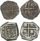 Lote 2 monedas 1 Real. MADRID. Las dos macuquinas penisulares. Una Madrid Y. AC-Tipo 71. BC+ y MBC.