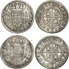 Lote 2 monedas 2 Reales. 1721 y 1722. SEVILLA. J. A EXAMINAR. AC-979, 980. MBC a MBC+.